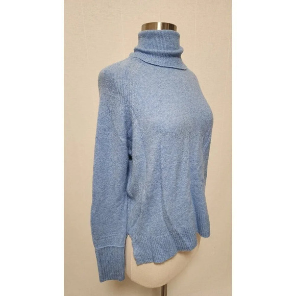 J Crew Womens Turtleneck Sweater with Side Slits in Supersoft yarn Size XXS Blue - Picture 3 of 7